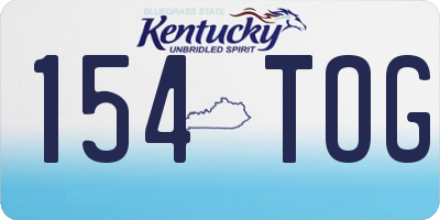 KY license plate 154TOG