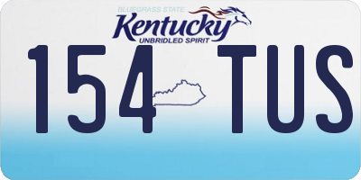 KY license plate 154TUS