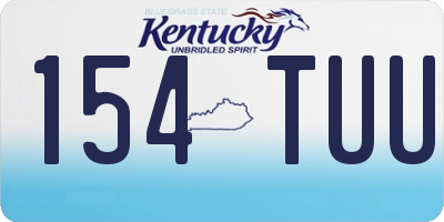 KY license plate 154TUU