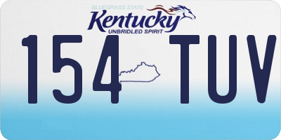 KY license plate 154TUV