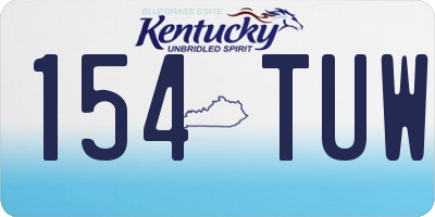 KY license plate 154TUW