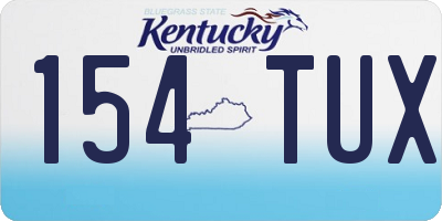 KY license plate 154TUX