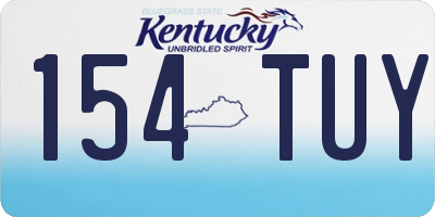 KY license plate 154TUY
