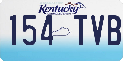 KY license plate 154TVB