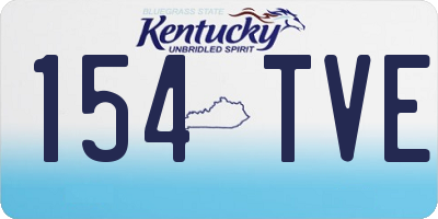 KY license plate 154TVE