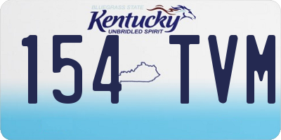 KY license plate 154TVM