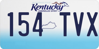 KY license plate 154TVX