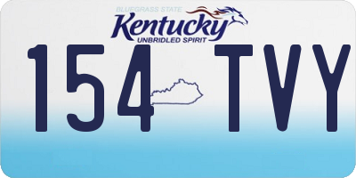 KY license plate 154TVY