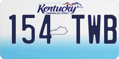 KY license plate 154TWB