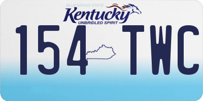 KY license plate 154TWC