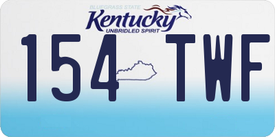 KY license plate 154TWF