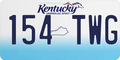 KY license plate 154TWG