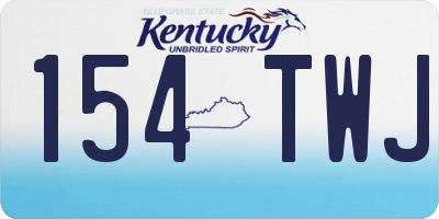 KY license plate 154TWJ