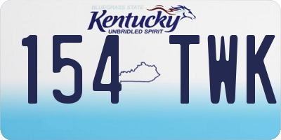 KY license plate 154TWK