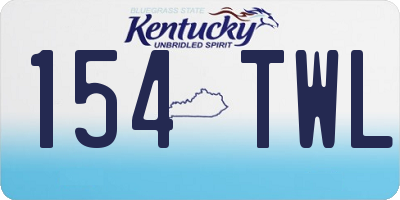 KY license plate 154TWL
