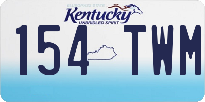 KY license plate 154TWM