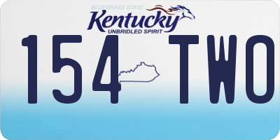 KY license plate 154TWO