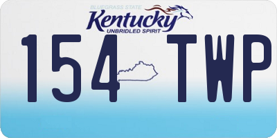 KY license plate 154TWP