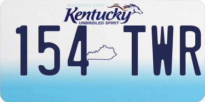 KY license plate 154TWR