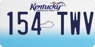 KY license plate 154TWV