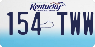 KY license plate 154TWW