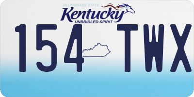 KY license plate 154TWX