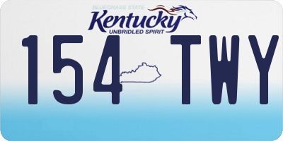 KY license plate 154TWY