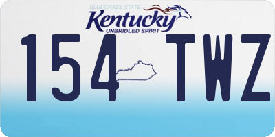 KY license plate 154TWZ