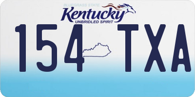 KY license plate 154TXA