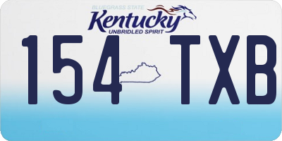 KY license plate 154TXB