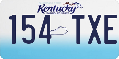 KY license plate 154TXE