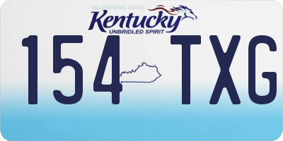 KY license plate 154TXG