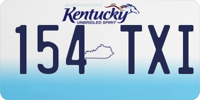 KY license plate 154TXI