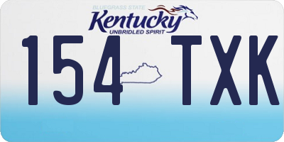 KY license plate 154TXK