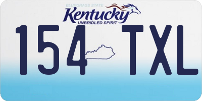 KY license plate 154TXL