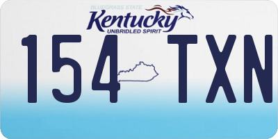 KY license plate 154TXN