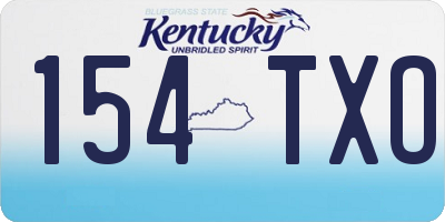 KY license plate 154TXO