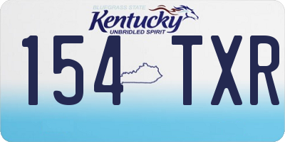 KY license plate 154TXR