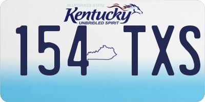 KY license plate 154TXS