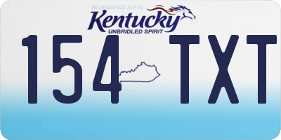 KY license plate 154TXT