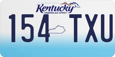 KY license plate 154TXU