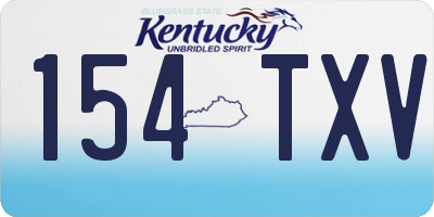 KY license plate 154TXV