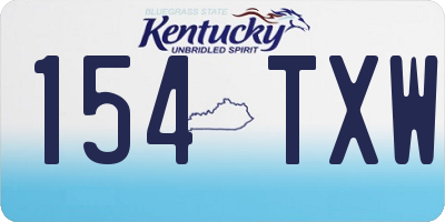 KY license plate 154TXW