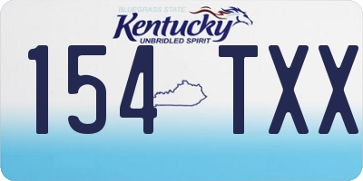 KY license plate 154TXX