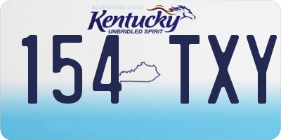 KY license plate 154TXY