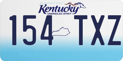 KY license plate 154TXZ