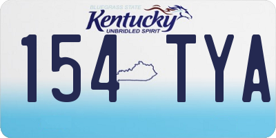 KY license plate 154TYA