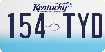 KY license plate 154TYD