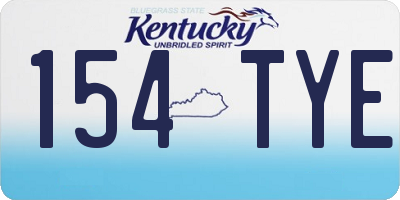 KY license plate 154TYE