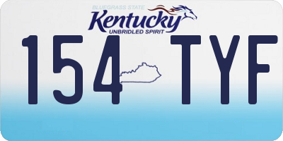 KY license plate 154TYF